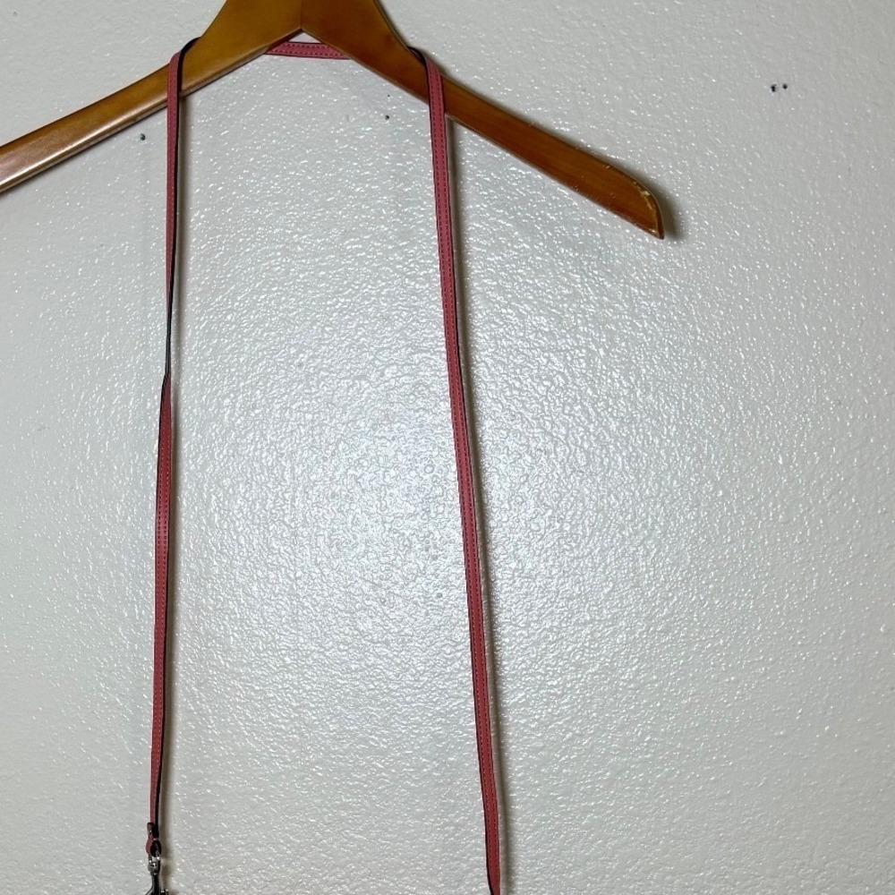 Coach Crossbody Shoulder Bag Women Small Coral Pink Leather Flap Style Preppy - Picture 2 of 9